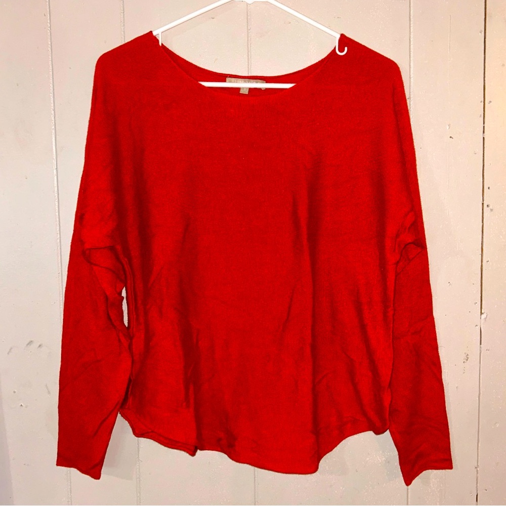 Joan Vass size small orange long sleeve sweater